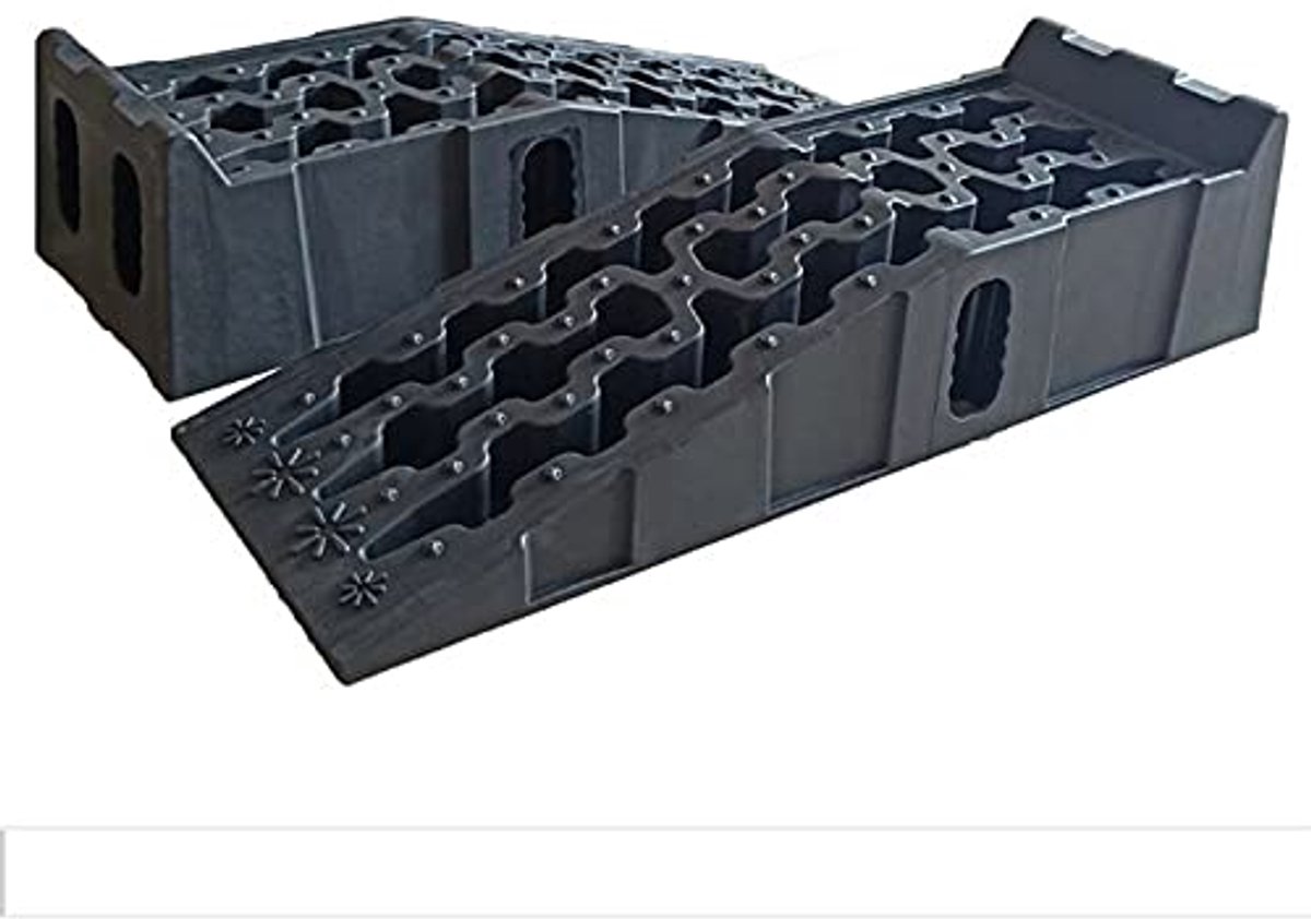 Kunststof Oprijplaten Set voor Voertuigen met Lage Bodemvrijheid - 7 Ton, 2 Stuks