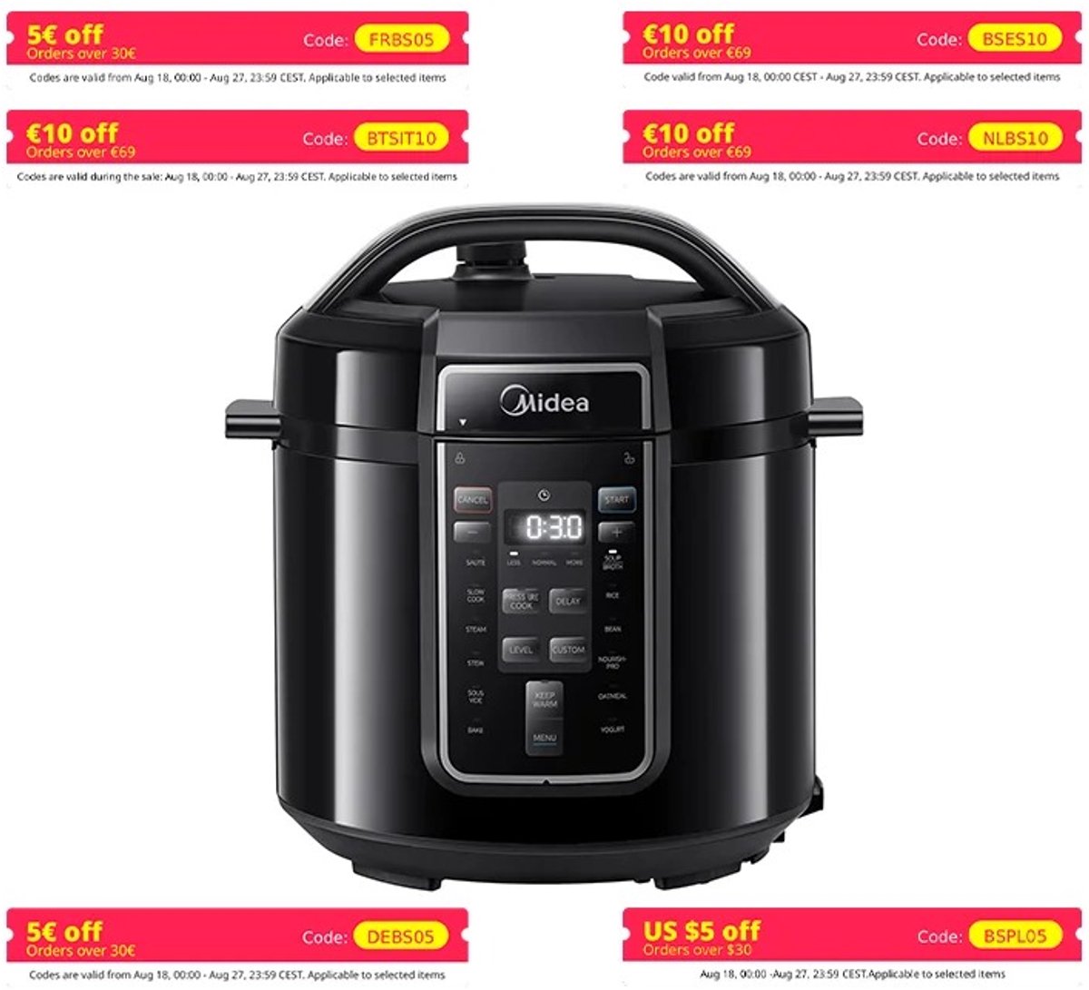 Milova Multicooker - Slowcooker - Crockpot - Rijstkoker - Yoghurtmaker - Snelkookpan - 9 Functies - 12 Programma's - Met timer – foto 4