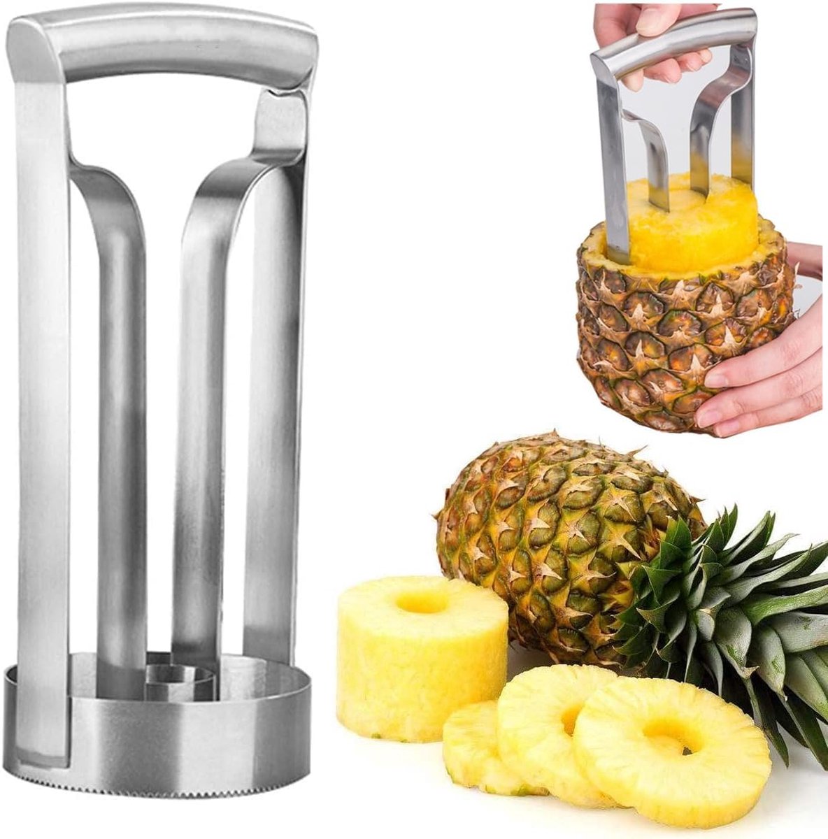 Dunschillers - Roestvrij staal ananas Cutter Corer,Corer Ananas Snijder Machine Fruit Parer voor Familie Hotel,7 * 3.9 * 3.1"