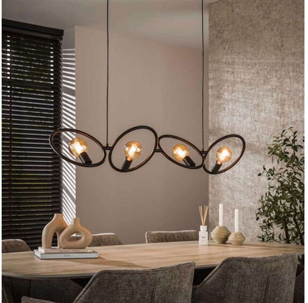 Hanglamp 4L Loop - Artic zwart