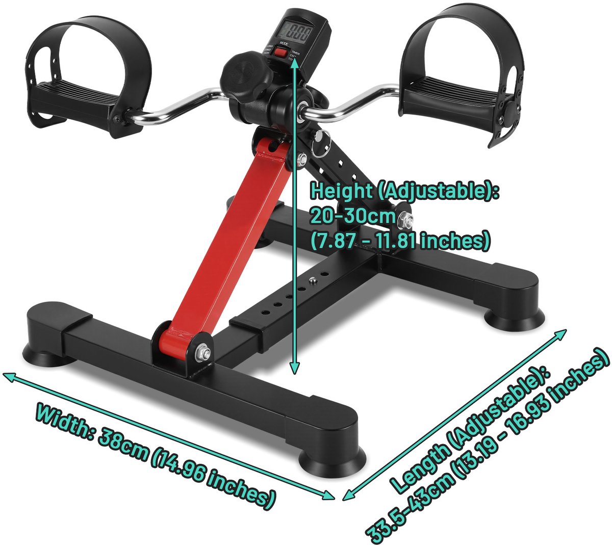 Revalidatiefiets - Hometrainer armen benen - zwartrood thumbnail 2