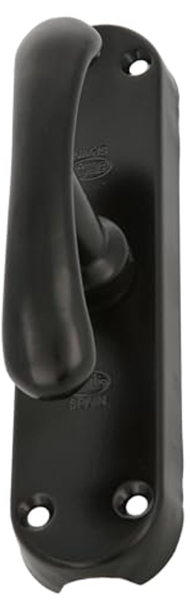 Zwarte vensteropslag met veiligheidssluiting 150 x 38 mm | incl. centrale houder + 4 zijhouders