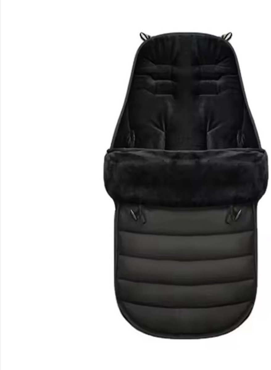 Universele Luxe Zwarte Voetenzak – Kinderwagen & Buggy, Gevoerd, Wind- en Waterafstotend