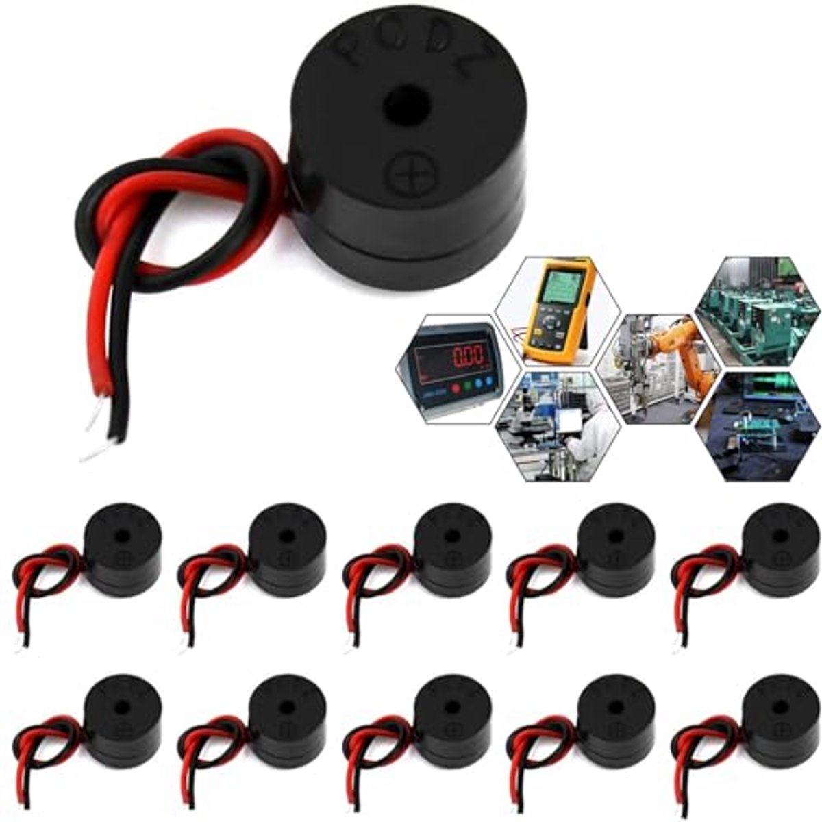 Elektronische zoemer 10 stuks - 3-12 V Buzzer Alarm 85 dB