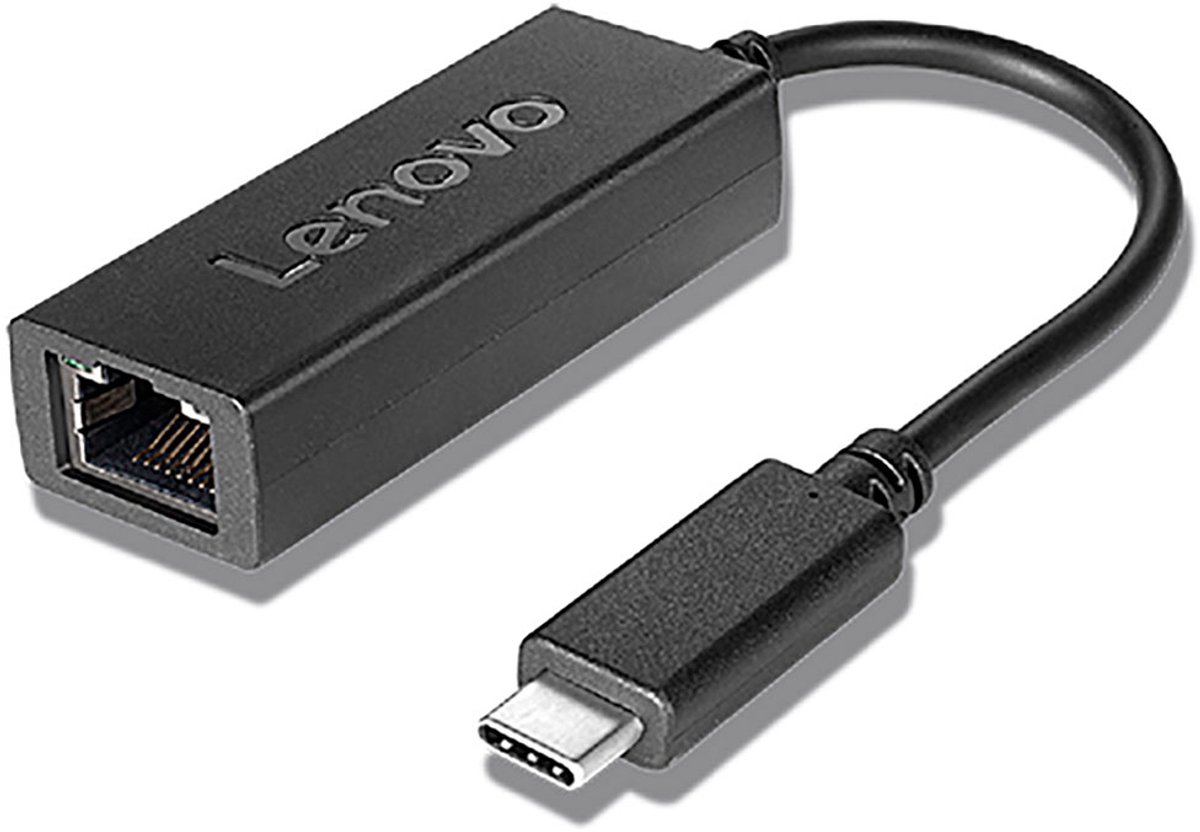 Lenovo USB-C naar Ethernet Adapter – 1x USB-C stekker – 1x RJ45-bus