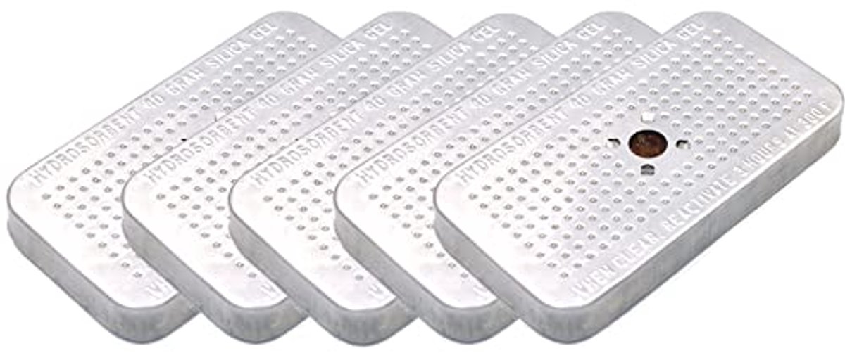Veilig Oplaadbare Silica Gel Ontvochtiger - 5 Pack van 40 Gram