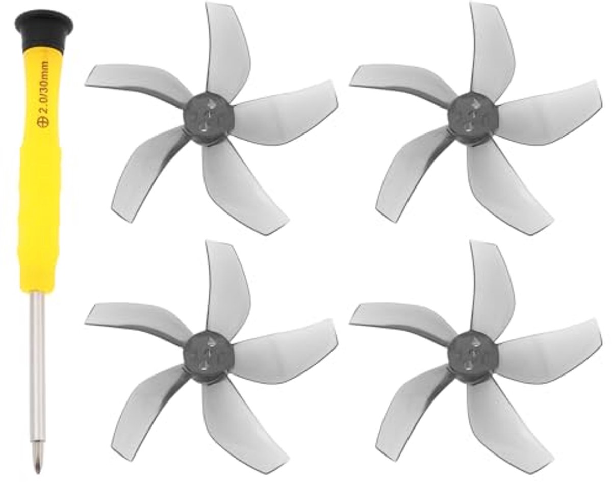 4 Stuks 5-Blade Drone Propellers met Schroevendraaier - Grijs