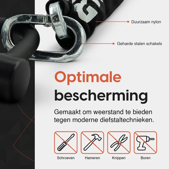 LOCK-R - Kettingslot - ART 4 Beveiligd - Scooterslot & Fietsslot - Hangslot Ketting - Slot geschikt voor Fiets, Fatbike & Scooter van LOCK-R — afbeelding 4