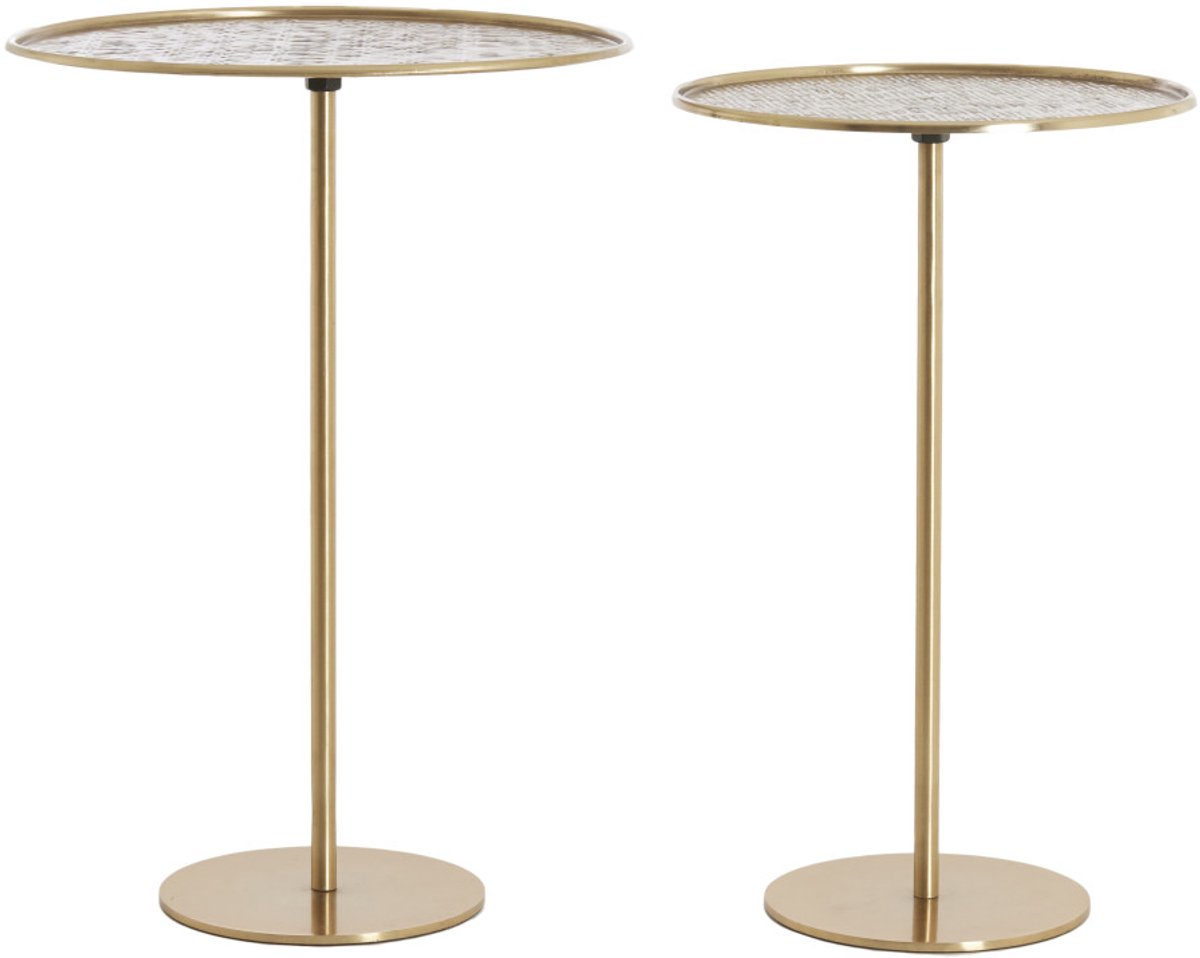 Bijzettafel LIA - Ø38x54 cm - Brons - Set van 2
