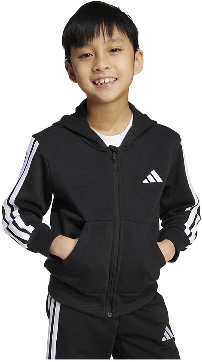 Adidas Essentials Sweatshirt Met Rits 4-5 Years Kinderen Zwart