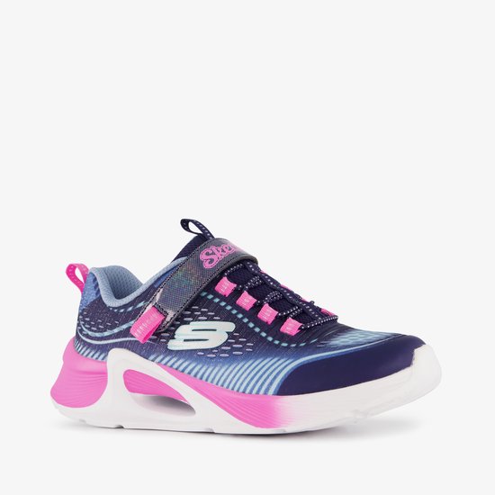 Skechers Tide Tech meisjes sneakers blauw roze - Maat 36 - Uitneembare zool