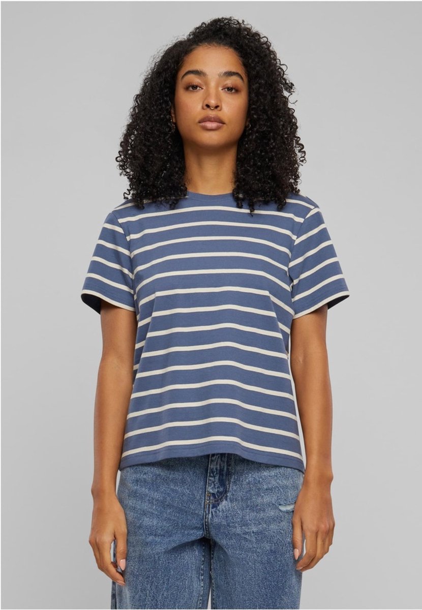 Urban Classics Striped Boxy Dames T-shirt 5XL Wit