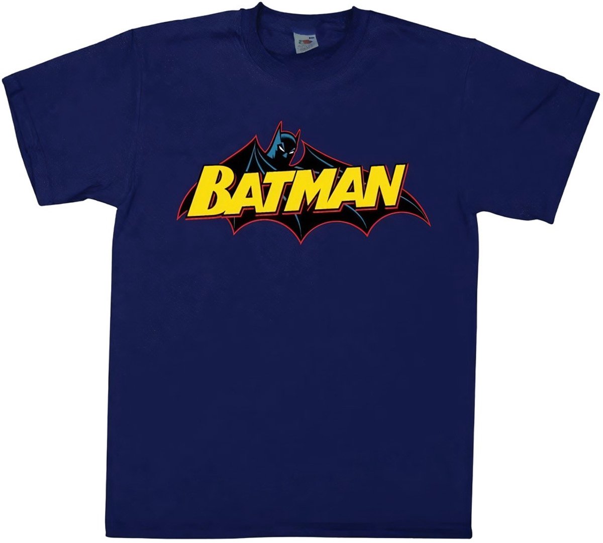 DC Comics Batman Heren Tshirt -M- Retro Logo Blauw