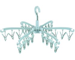 Opvouwbaar droogrek met 24 clips voor het drogen van sokken, ondergoed, babykleding, handdoeken, draaibaar droogrek voor sokken