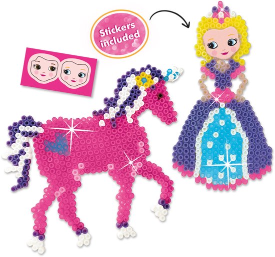 SES Creative - Beedz - Unicorns en Prinsessen - 2100 Strijkkralen met Grondplaten en Strijkvellen - Vanaf 5 Jaar