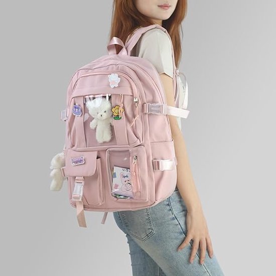 Eenvoudige Klassieke Rugzak Canvas Vrije Tijd School Rugzak Tiener Meisjes Student Grote Capaciteit Schoolboek Tas Casual Rugzak 2 B B