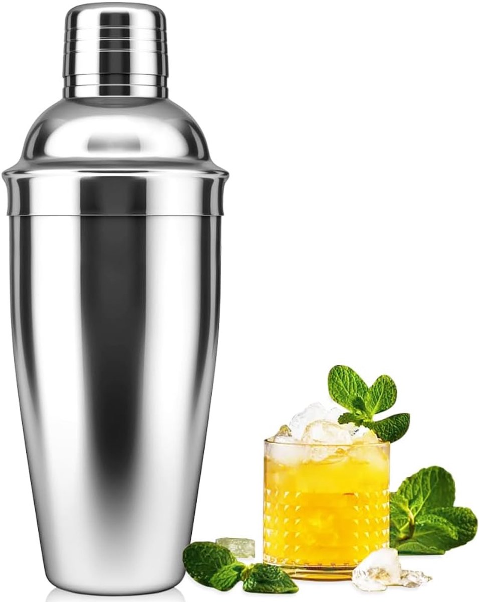 EXCITAT Cocktailshaker - Martini Shaker - Bartender's Choice - RVS Bar Shaker - Geschikt voor thuis, bar, kerstfeest, Margarita Mixer - 25 oz (750 ml)