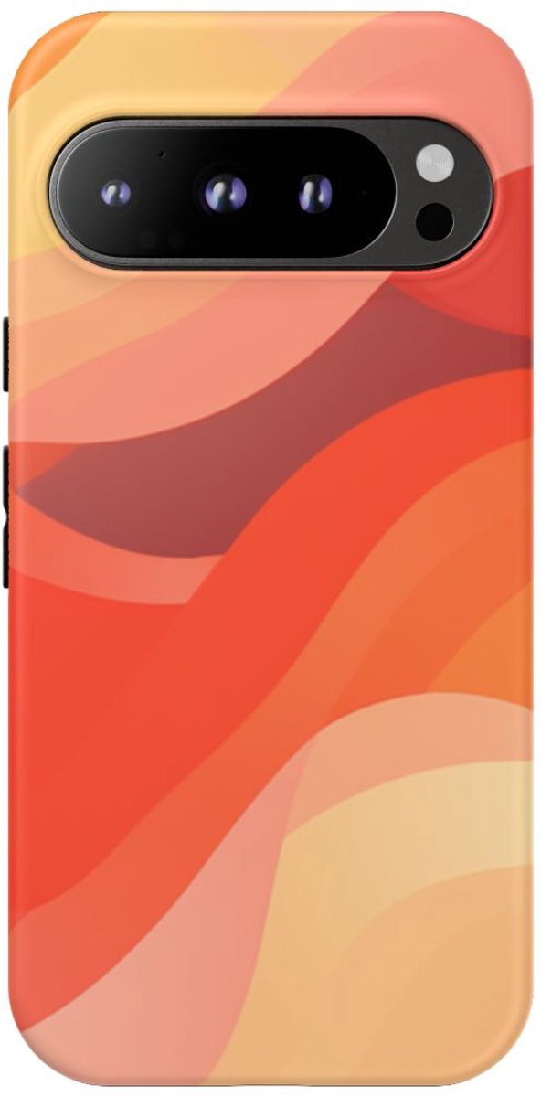 Warme Abstracte Golfpatronen – Telefoonhoesje Geschikt voor Google Pixel 9 Pro