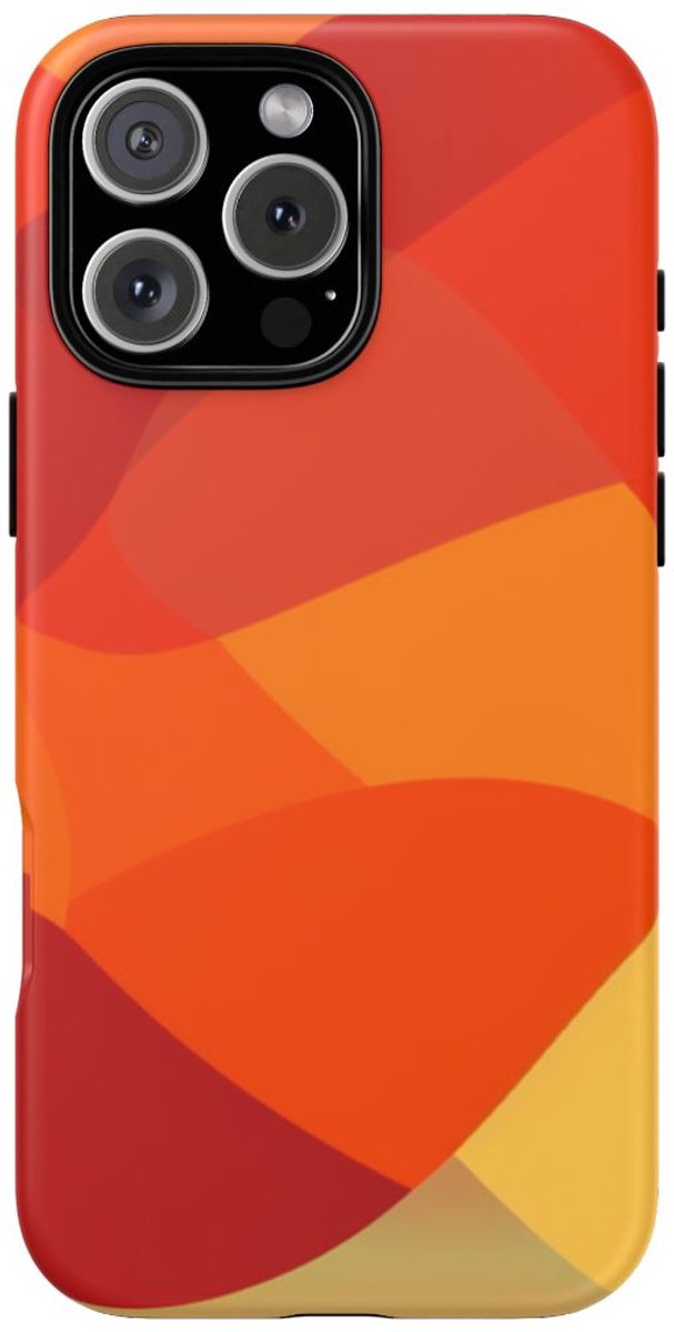 Warme Abstracte Overlappende Vormen – Telefoonhoesje Geschikt voor iPhone 16 Pro Max