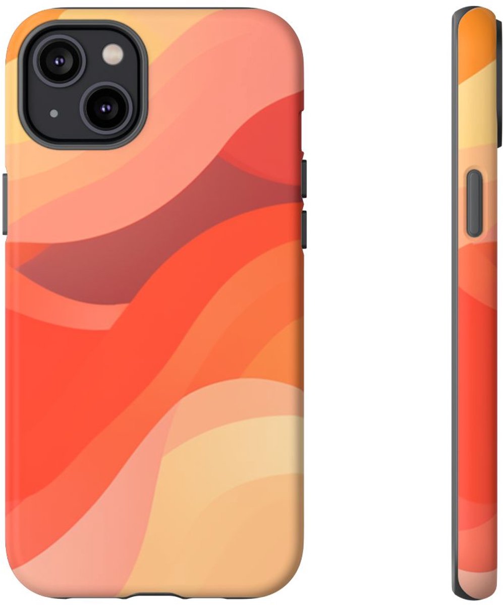 Warme Abstracte Golfpatronen – Telefoonhoesje Geschikt voor iPhone 14 Plus