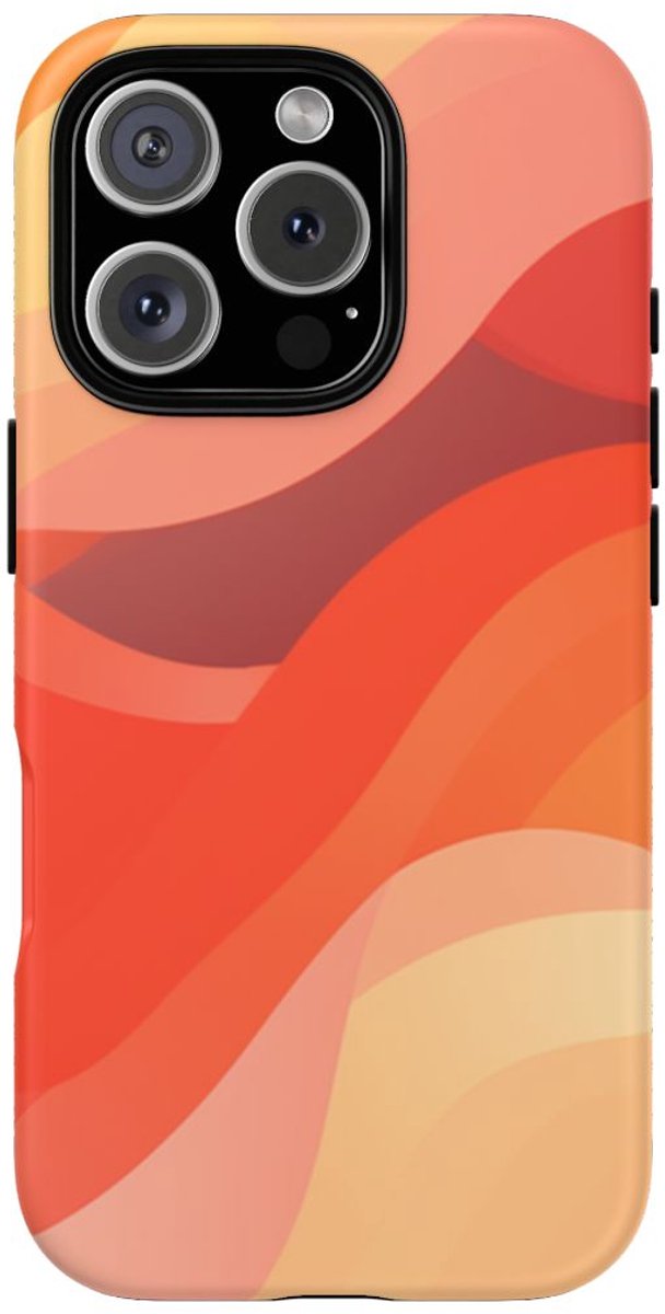 Warme Abstracte Golfpatronen – Telefoonhoesje Geschikt voor iPhone 16 Pro