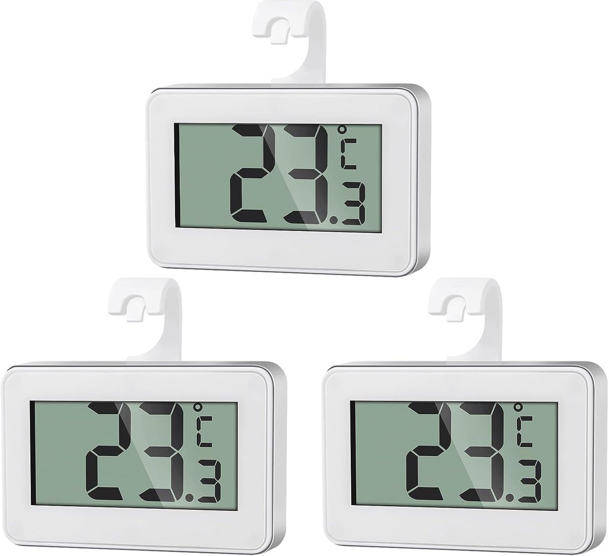 3-pack mini digitale thermometer - vriezerthermometer - digitale koelkastthermometer - temperatuurmeetbereik - 20°C-60°C - elektronische koelkastthermometer voor thuisgebruik