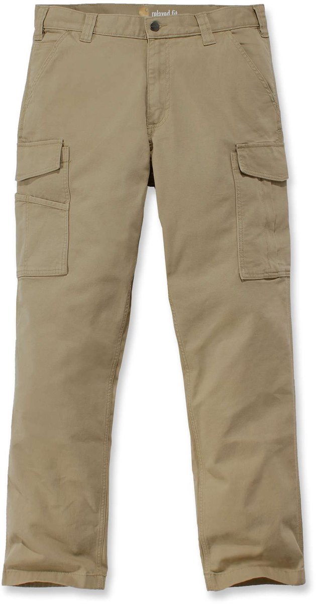 Carhartt Herenbroek Rugged Flex Rigby Cargo Pant donkerkaki