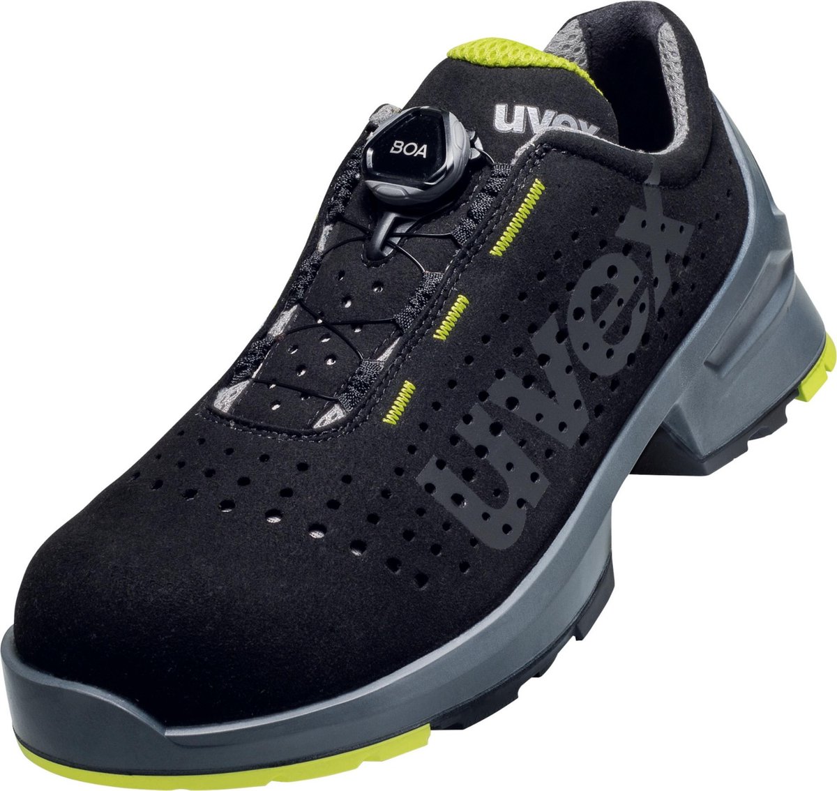 Uvex 1 paaralb-schoenen S1 65658 Zwart, Geel (65658)
