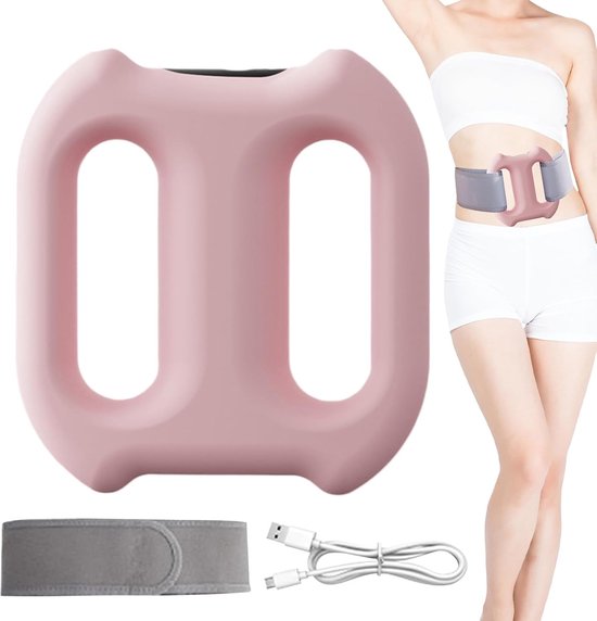 Fascia-massager - Multifunctionele fascia-ring voor het hele lichaam - Fascia-ring voor het hele lichaam - Diepe weefselfascia-ring met 5 snelheden - Draadloze massageroller met riem - Voor spierontspanning in de benen - Fascia-massagering - Roze