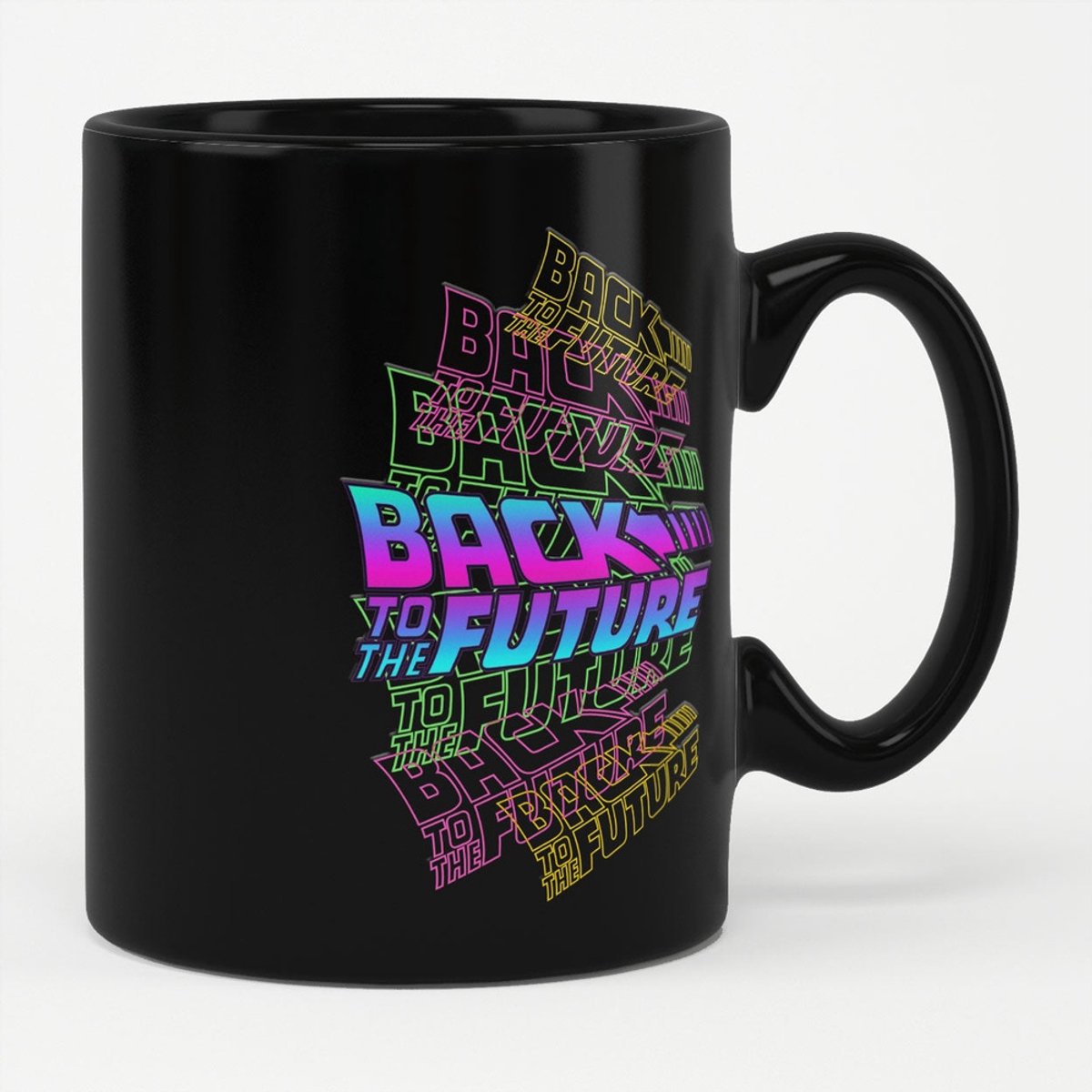 Back To The Future Tasse/Kaffeebecher Neon Logos Mug Black