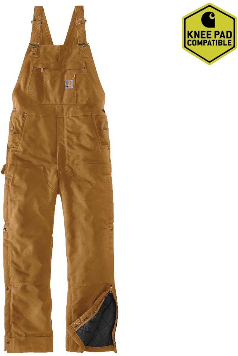 Carhartt Carhartt® Firm Duck Insulated Bib Overall, bruin