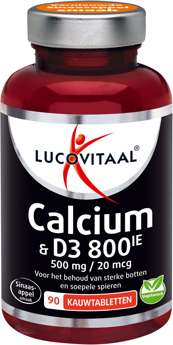 Lucovitaal Calcium 500mg + D3 20 mcg Kauwtabletten 90 kauwtabletten