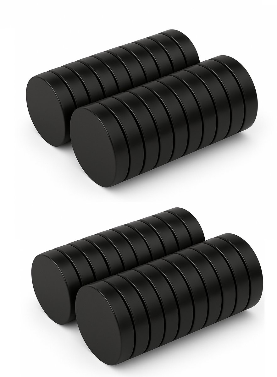 Brute Force Zwarte Magneten– 20x3 mm – N52 neodymium – Schijfmagneten – 40 stuks