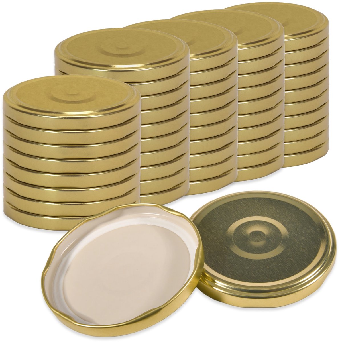Oputec 50x twist-off draaideksel TO 82 (82 mm) – gouden inmaakdeksel – reserve voor jampotten & weckpotten