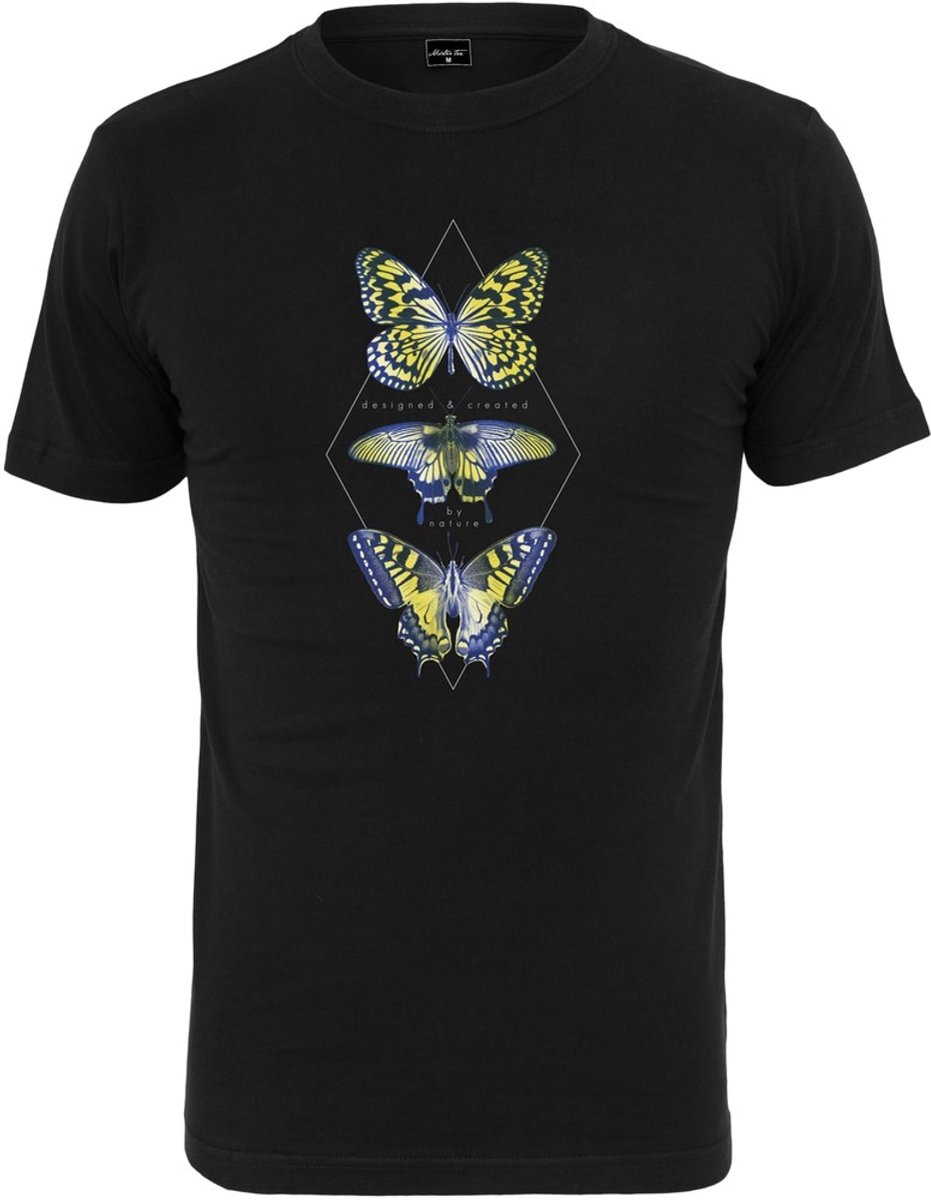 Mister Tee Butterfly Night Heren T-shirt XS Zwart
