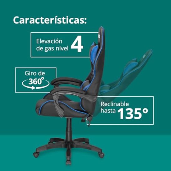 Ergonomische Gamerstoel met Hoofdsteun en Gaslift - Comfortabel en Duurzaam — afbeelding 4