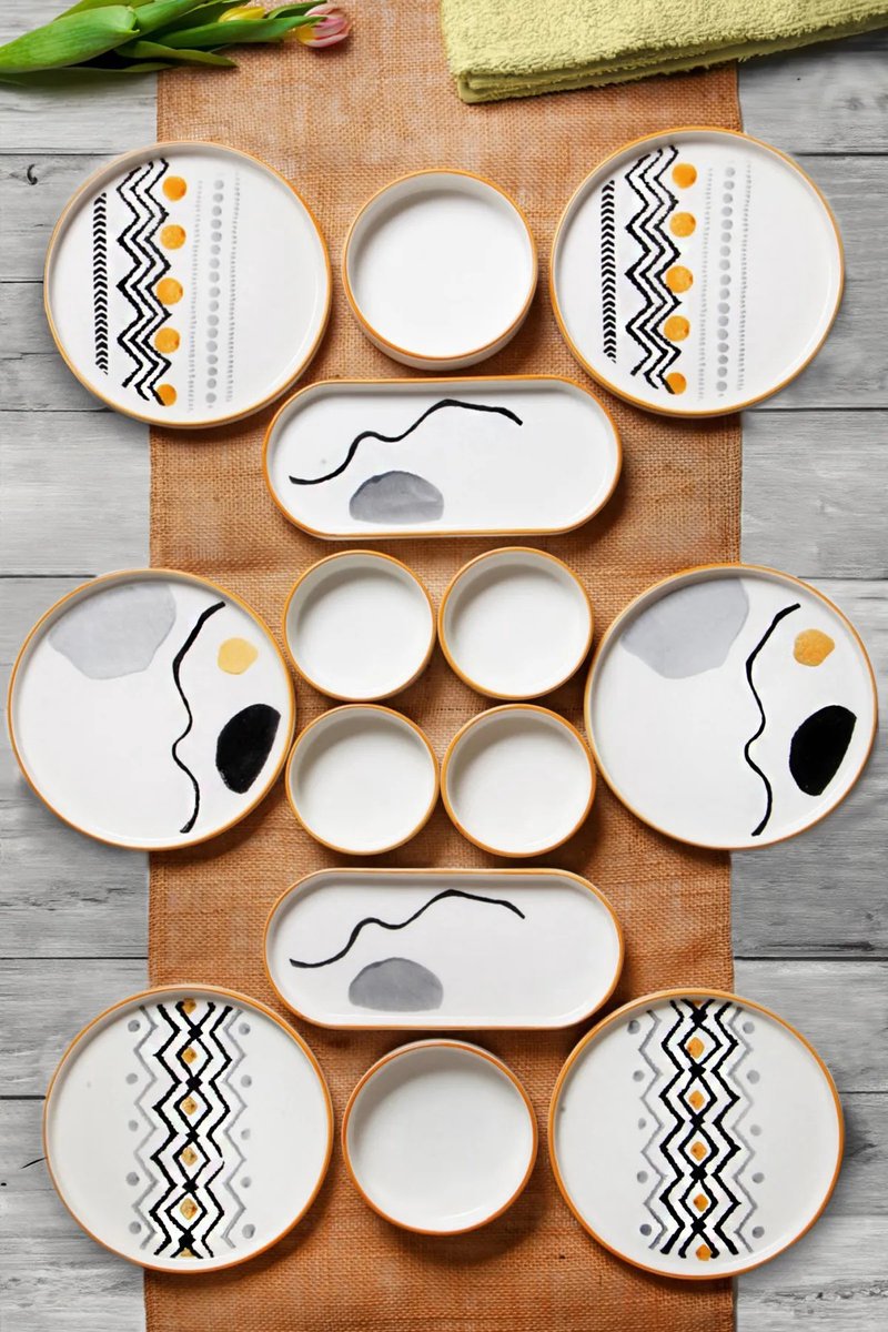 Asir - Ontbijtset - 14 stuks - Veelkleurig - 25 x 11 x 3,5 cm