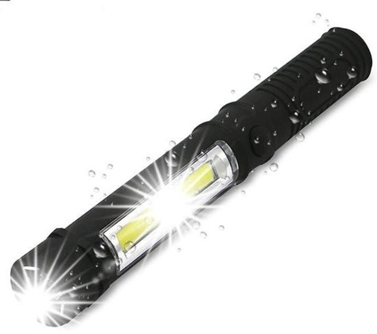 TLVX Handige LED Werklamp Magnetisch Inclusief AAA Batterijen - Inspectielamp - Zaklamp Waterproof - Fel Licht - Werkplaats Lamp Auto - Huis - Tuin - Keuken - LED COB Looplamp - Wit licht - Handige LED lamp met Kleding Clip