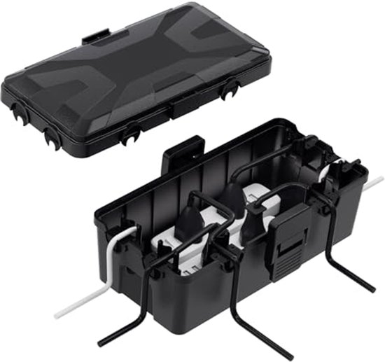Waterdichte kabelbox voor buiten, zwarte stroomkast voor buiten, waterdichte beschermbox voor stekker, elektrische box, weerbestendige aansluitbox, afdekkingen, bescherming, stopcontact, timer, plug Waterdichte kabelbox voor buiten, zwarte stroomkast voor buiten, waterdichte beschermbox voor stekker, elektrische box, weerbestendige aansluitbox, afdekkingen, bescherming, stopcontact, timer, plug