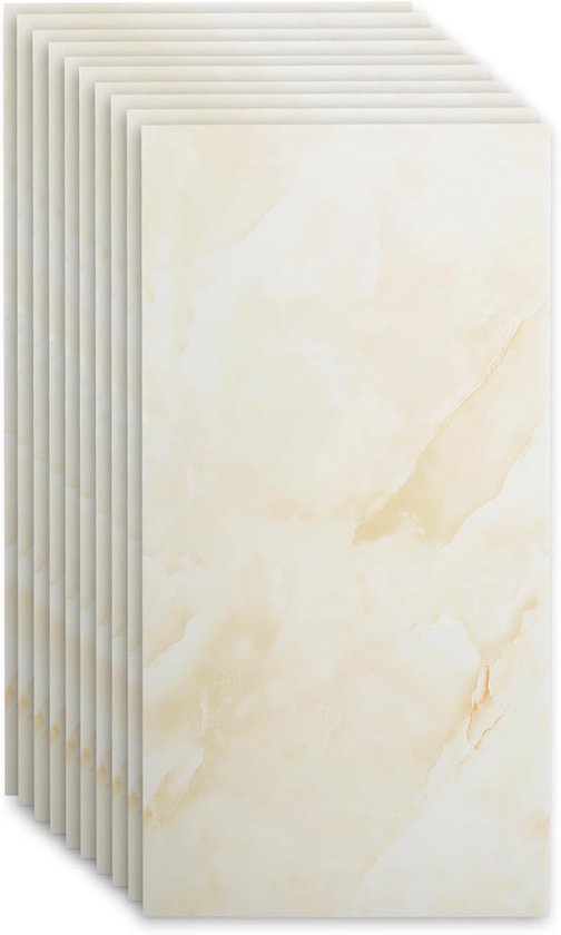 Marble Design Wandpanelen - Pack van 10 - 60 x 30 cm - Wandbekleding - Zelfklevende PVC Tegelstickers - Beige Slate