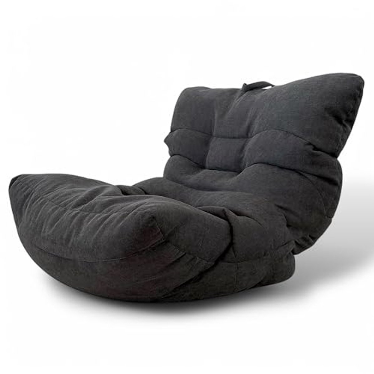 Luxe Zitzak voor Woonkamer of Slaapkamer – Grote Pouf Lounge Stoel – Comfortabel XXL Vloerkussen Donkergrijs