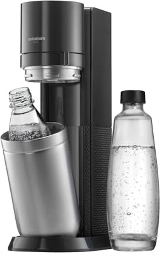 SodaStream Bruiswatermachine DUO - Maak snel en eenvoudig bruiswater met glazen en kunststof flessen, titanium kleur