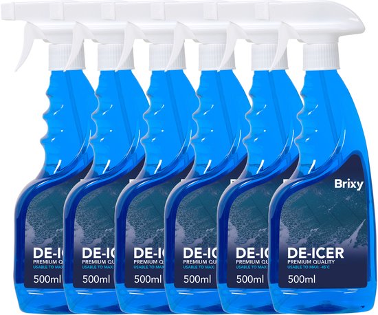Brixy 6-Pack Antivries Spray - Ruitenontdooier Voor Auto - Krachtige Ontdooispray - De-Icer - Winter - 6 x 500ml