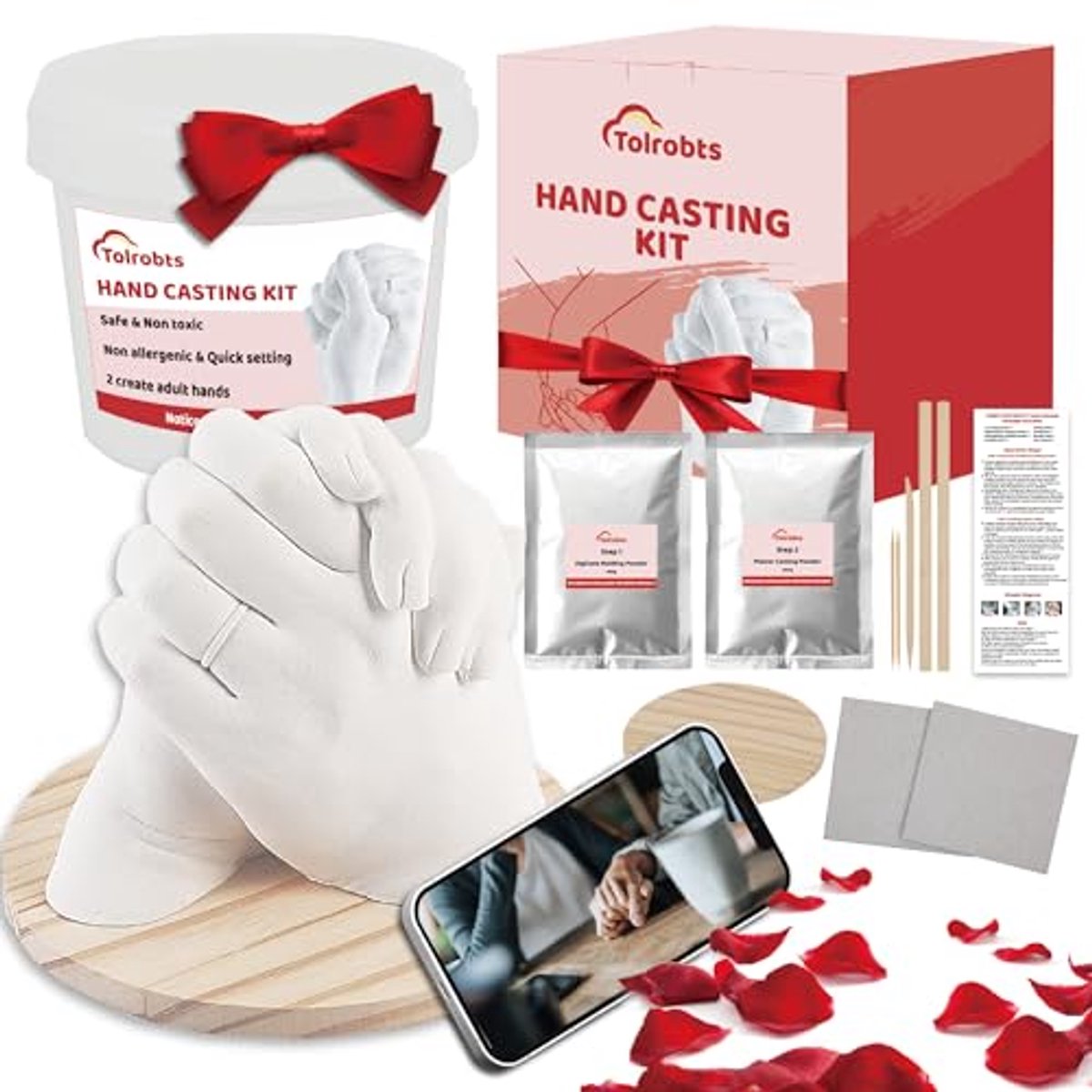 Gips Handafdrukset voor Koppels - Romantische Cadeau voor Jubileum, Bruiloft en Valentijnsdag