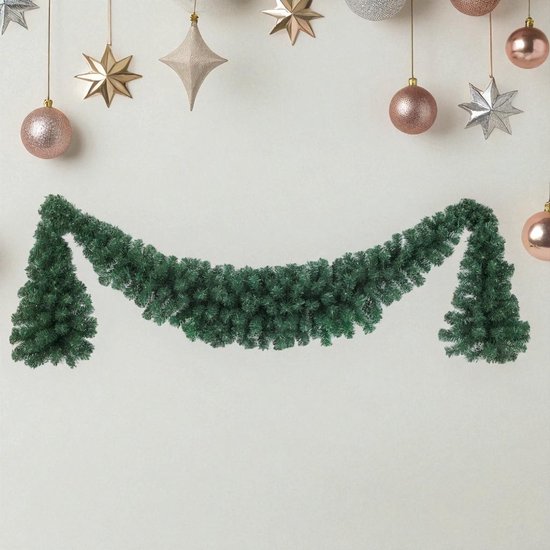 Decoris kerstslinger hulst - groen - 270 cm - kunststof - guirlande