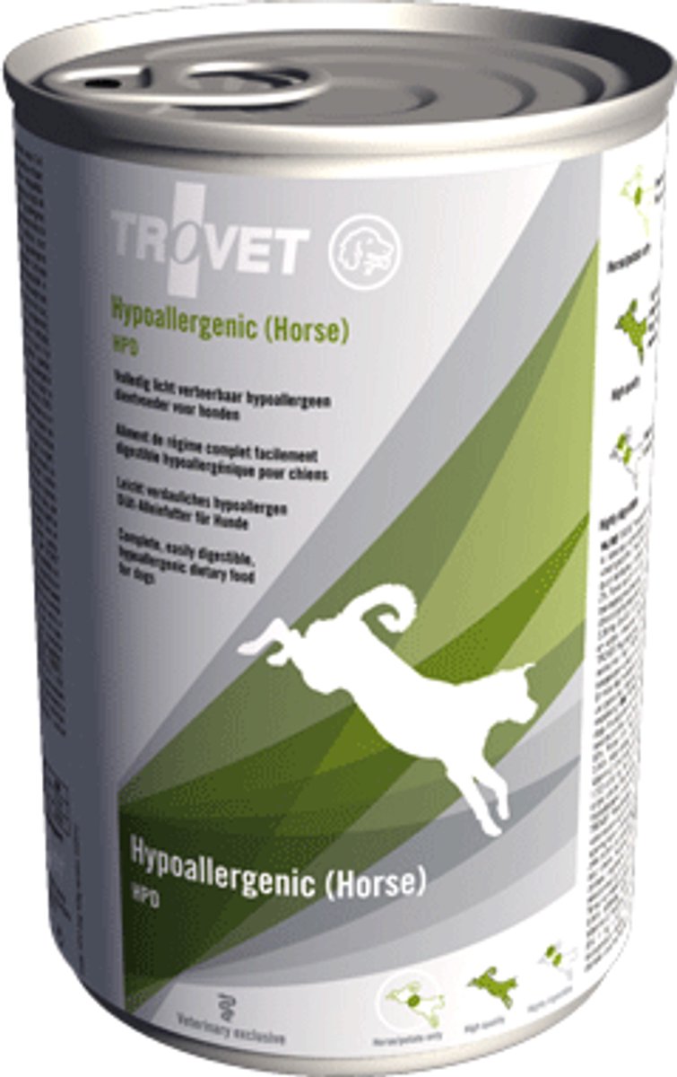 TROVET Hypoallergenic HPD (Horse) Hond natvoer - 12 x 400 gr blikken
