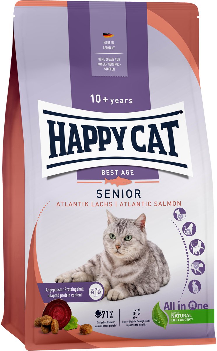Happy Cat Senior Kattenvoer – Zalm – 1,3 kg