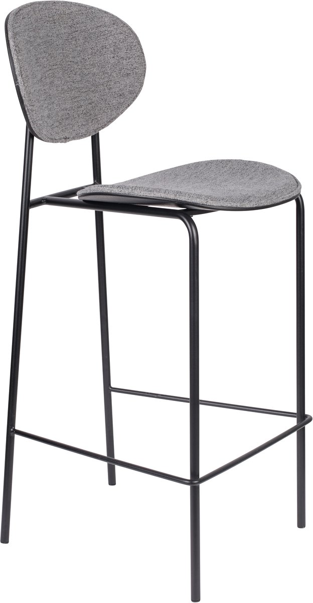 Housecraft Living Donny Barkrukken rugleuning 66 cm Grijs - Set van 2