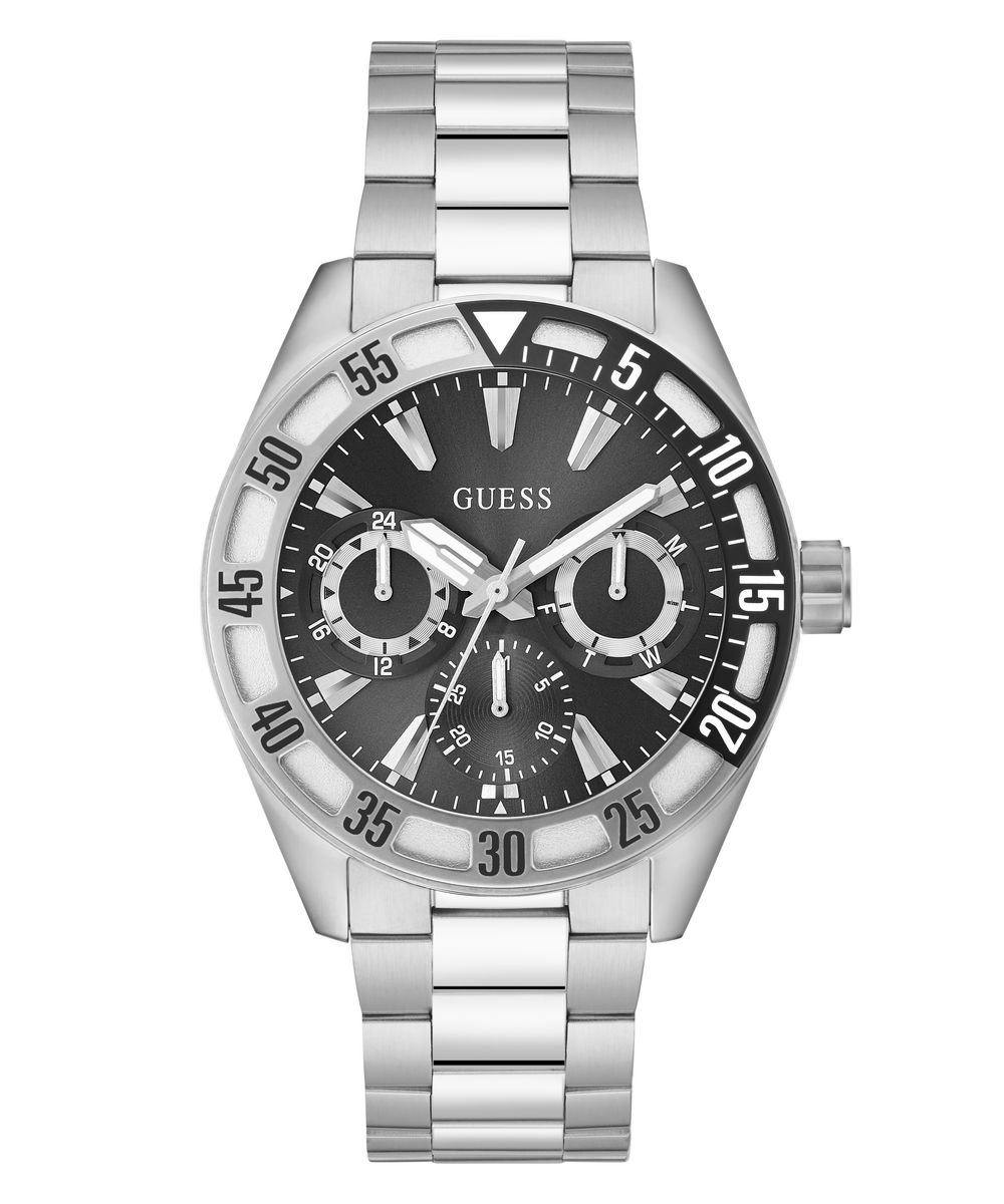 Guess Letterman GW0904G1 Horloge - Staal - Zilverkleurig - Ø 44 mm