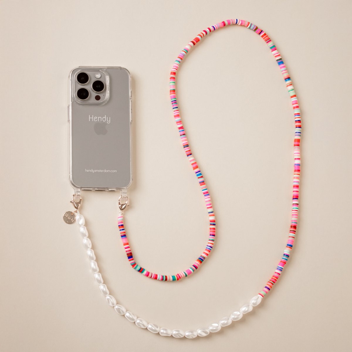 Hendy telefoonhoesje met koord - Rainbow Beads Long Telefoonketting - iPhone 11 Pro Max